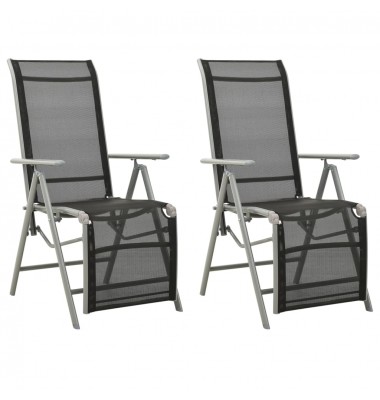  Sodo kėdės, 2vnt., sidabrinės, tekstilenas ir aliuminis - Lauko kėdės - 1