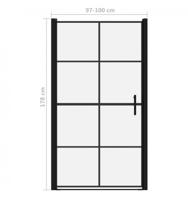  Dušo durys, juodos spalvos, 100x178cm, grūdintas stiklas - Dušo kabinos, durys - 5