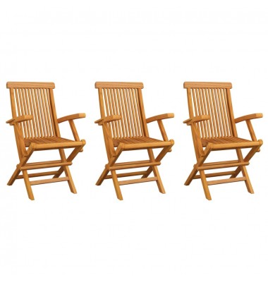  Sodo kėdės, 3vnt., tikmedžio medienos masyvas - Lauko kėdės - 1