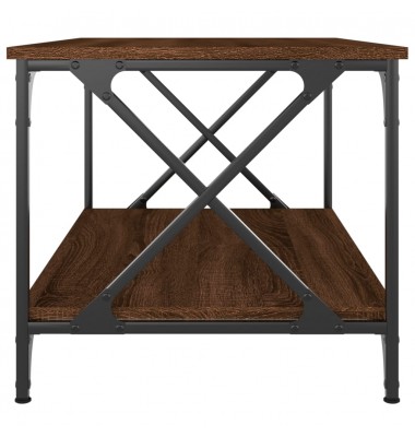  Kavos staliukas, rudas ąžuolo, 80x50x45cm, mediena ir geležis - Kavos staliukai - 5