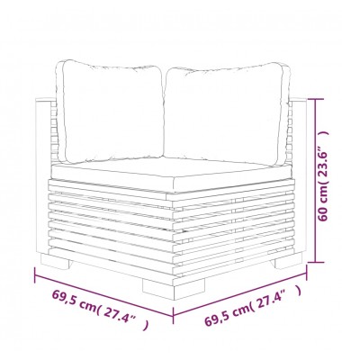  Sodo poilsio komplektas su pagalvėlėmis, 5 dalių, tikmedis - Lauko baldų komplektai - 8