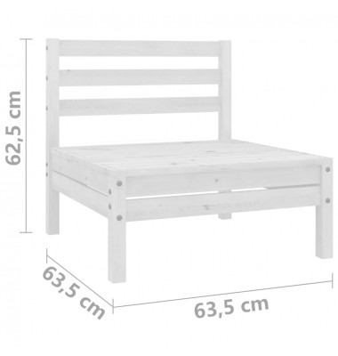 Dvivietė sodo sofa, balta, pušies medienos masyvas (806588) - Lauko sofos, lovos - 7
