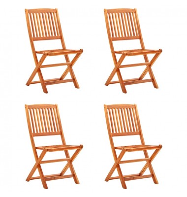  Sulankstomos sodo kėdės, 4vnt., eukalipto medienos masyvas - Lauko kėdės - 1