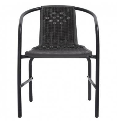  Sodo kėdės, 2vnt., plastikinis ratanas ir plienas, 110kg - Lauko kėdės - 3