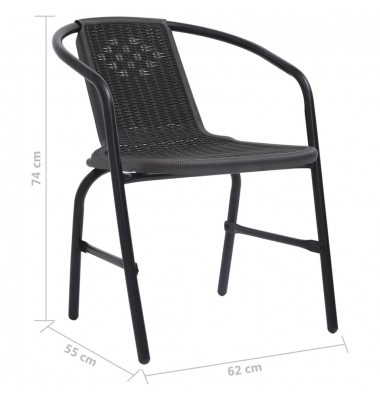  Sodo kėdės, 2vnt., plastikinis ratanas ir plienas, 110kg - Lauko kėdės - 8
