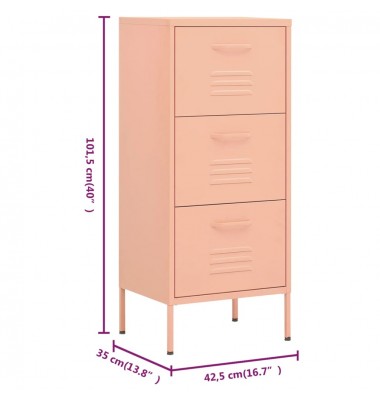  Sandėliavimo spintelė, rožinė, 42,5x35x101,5cm, plienas - Biuro spintos, spintelės - 10