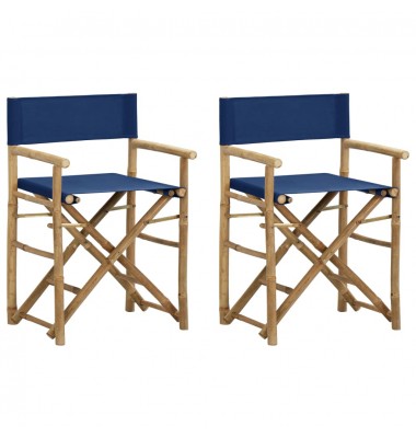  Režisieriaus kėdės, 2vnt., mėlynos, bambukas ir audinys  - Lauko kėdės - 1