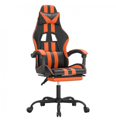 Pasukama žaidimų kėdė su pakoja, juoda/oranžinė, dirbtinė oda - Žaidimų kėdės - 2