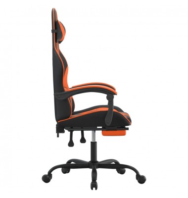  Pasukama žaidimų kėdė su pakoja, juoda/oranžinė, dirbtinė oda - Žaidimų kėdės - 4
