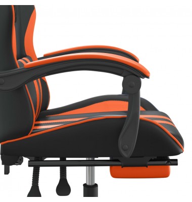  Pasukama žaidimų kėdė su pakoja, juoda/oranžinė, dirbtinė oda - Žaidimų kėdės - 9