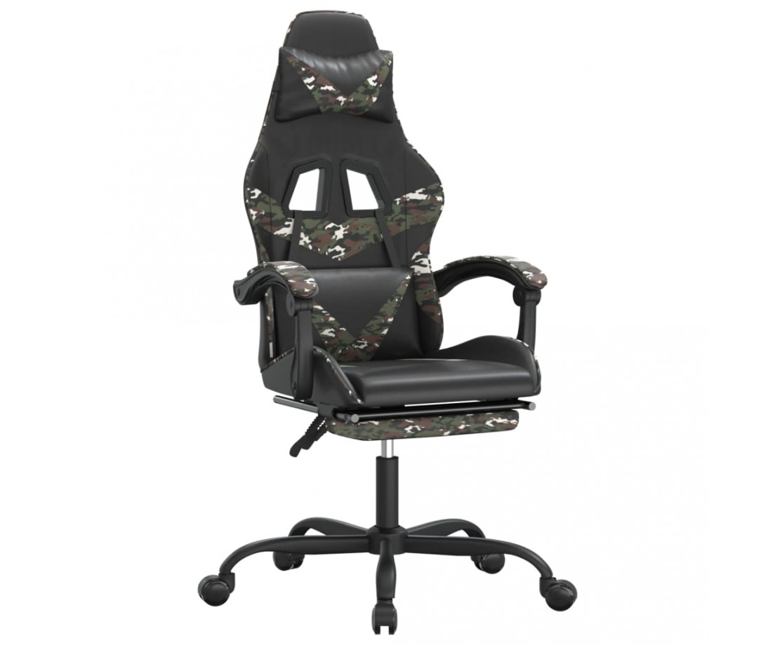  Žaidimų kėdė su pakoja, juoda/kamufliažinė, dirbtinė oda - Žaidimų kėdės - 2
