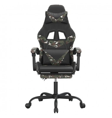  Žaidimų kėdė su pakoja, juoda/kamufliažinė, dirbtinė oda - Žaidimų kėdės - 3