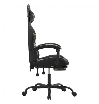  Žaidimų kėdė su pakoja, juoda/kamufliažinė, dirbtinė oda - Žaidimų kėdės - 4