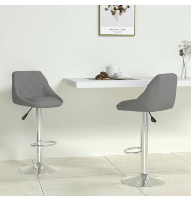  Baro taburetės, 2vnt., pilkos spalvos, dirbtinė oda - Baro kėdės - 1