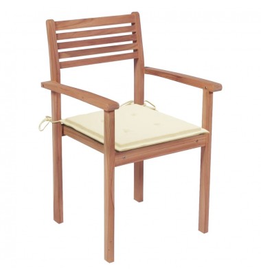  Sudedamos sodo kėdės su pagalvėlėmis, 6vnt., tikmedžio masyvas - Lauko kėdės - 2