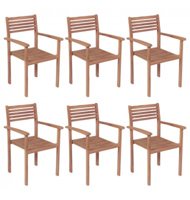  Sudedamos sodo kėdės, 6vnt., tikmedžio medienos masyvas - Lauko kėdės - 1