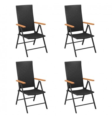  Sodo kėdės, 4vnt., juodos spalvos, poliratanas - Lauko kėdės - 1