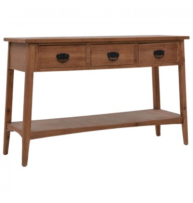  Konsolinis staliukas, rudas, 126x40x77,5cm, eglės med. masyvas  - Žurnaliniai staliukai - 1