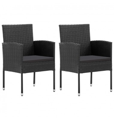  Sodo kėdės, 2vnt., juodos spalvos, poliratanas - Lauko kėdės - 1