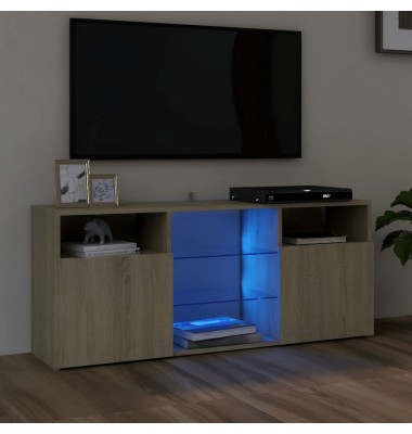  Televizoriaus spintelė su LED apšvietimu, ąžuolo, 120x30x50cm - TV spintelės - 1