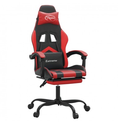  Pasukama žaidimų kėdė su pakoja, juoda ir raudona, dirbtinė oda - Žaidimų kėdės - 2