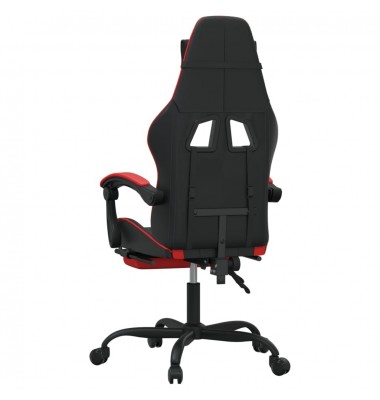  Pasukama žaidimų kėdė su pakoja, juoda ir raudona, dirbtinė oda - Žaidimų kėdės - 5