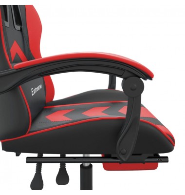  Pasukama žaidimų kėdė su pakoja, juoda ir raudona, dirbtinė oda - Žaidimų kėdės - 8