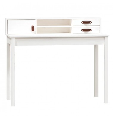  Rašomasis stalas, baltas, 110x50x93cm, pušies medienos masyvas - Rašomieji stalai - 2