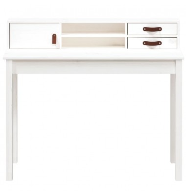  Rašomasis stalas, baltas, 110x50x93cm, pušies medienos masyvas - Rašomieji stalai - 5