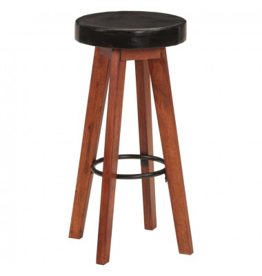  Baro taburetės, 2vnt., tikra oda ir akacijos medienos masyvas - Baro kėdės - 2