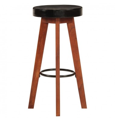  Baro taburetės, 2vnt., tikra oda ir akacijos medienos masyvas - Baro kėdės - 3