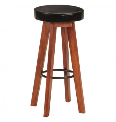  Baro taburetės, 2vnt., tikra oda ir akacijos medienos masyvas - Baro kėdės - 9