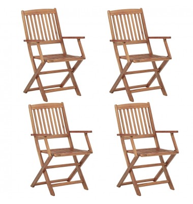  Sulankstomos lauko kėdės, 4vnt., akacijos medienos masyvas - Lauko kėdės - 1