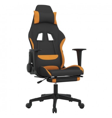  Žaidimų kėdė su pakoja, juodos ir oranžinės spalvos, audinys - Žaidimų kėdės - 2