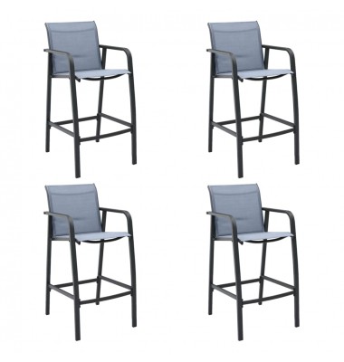  Sodo baro kėdės, 4vnt., pilkos spalvos, tekstilenas - Lauko kėdės - 1