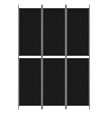  Kambario pertvara, 3 dalių, juodos spalvos, 150x220cm, audinys - Kambario pertvaros - 3