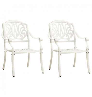  Sodo kėdės, 2vnt., baltos spalvos, lietas aliuminis - Lauko kėdės - 1