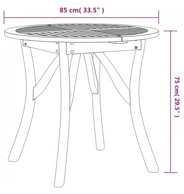 Sodo stalas, 85cm skersmens, akacijos medienos masyvas - Lauko stalai, staliukai - 6