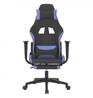 Žaidimų kėdė su pakoja, juodos ir mėlynos spalvos, audinys - Žaidimų kėdės - 3