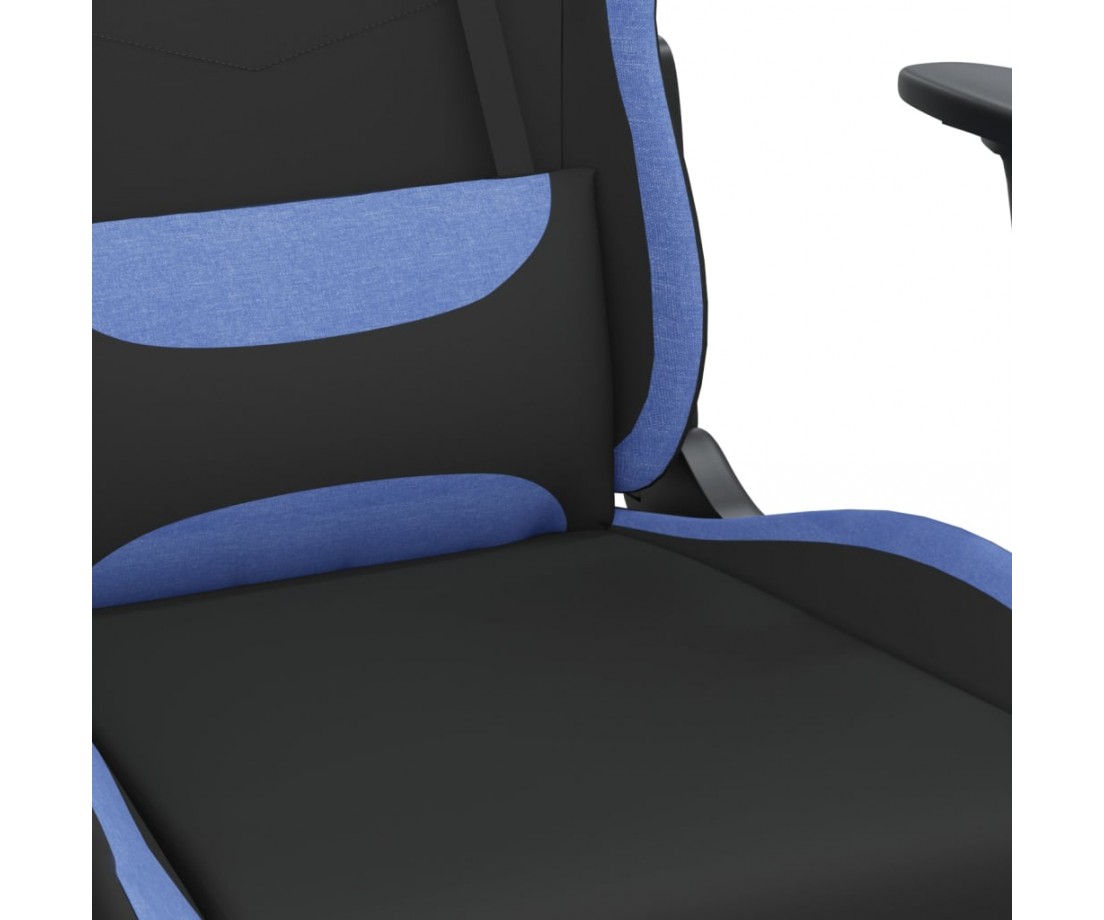  Žaidimų kėdė su pakoja, juodos ir mėlynos spalvos, audinys - Žaidimų kėdės - 9