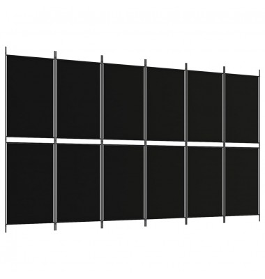  Kambario pertvara, 6 dalių, juodos spalvos, 300x180cm, audinys - Kambario pertvaros - 2