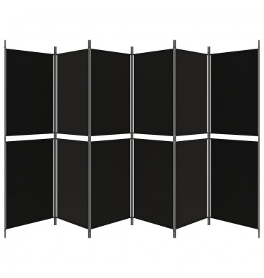  Kambario pertvara, 6 dalių, juodos spalvos, 300x180cm, audinys - Kambario pertvaros - 4