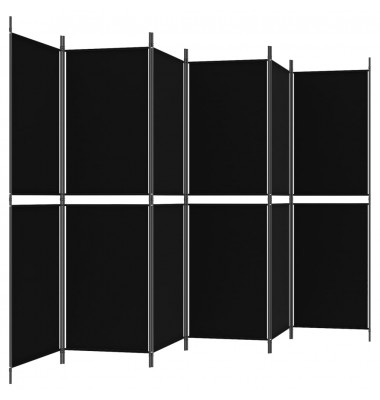  Kambario pertvara, 6 dalių, juodos spalvos, 300x180cm, audinys - Kambario pertvaros - 5