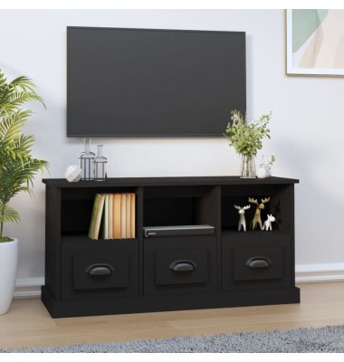  Televizoriaus spintelė, juoda, 100x35x50cm, apdirbta mediena - TV spintelės - 1