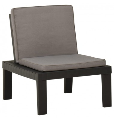  Sodo poilsio kėdė su pagalvėle, pilkos spalvos, plastikas - Lauko kėdės - 1