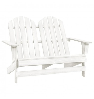  Dvivietė sodo Adirondack kėdė, balta, eglės medienos masyvas - Lauko kėdės - 1