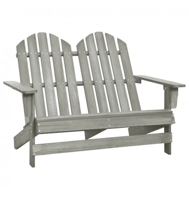  Dvivietė sodo Adirondack kėdė, pilka, eglės medienos masyvas - Lauko kėdės - 1