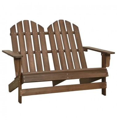  Dvivietė sodo Adirondack kėdė, ruda, eglės medienos masyvas - Lauko kėdės - 1