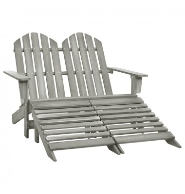  Dvivietė sodo Adirondack kėdė ir otomanė, pilka, eglės mediena - Lauko kėdės - 1