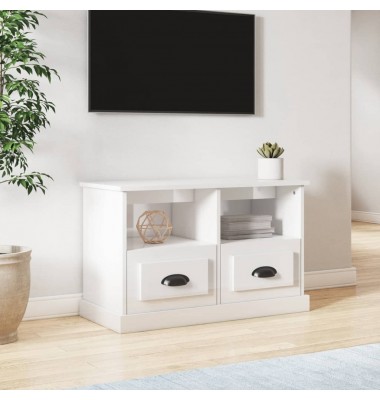  Televizoriaus spintelė, balta, 80x35x50cm, mediena, blizgi - TV spintelės - 1